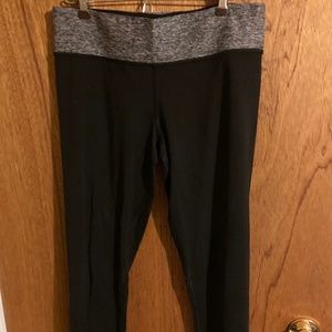 PINK black leggings with PINK logo on left bottom side of leg;  size Medium